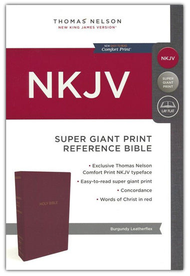 NKJV Reference Bible, Super Giant Print, Burgundy