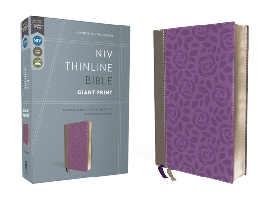 NIV Thinline Bible Red Letter Edition, Giant Print, Purple