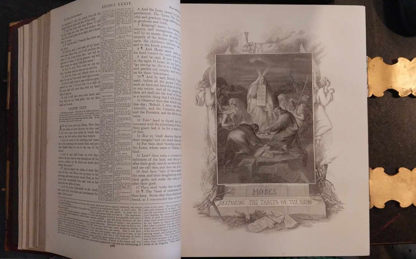 KJV Holy Bible with Metal Clasps, Family Bible, with commentary by John Brown image 2
