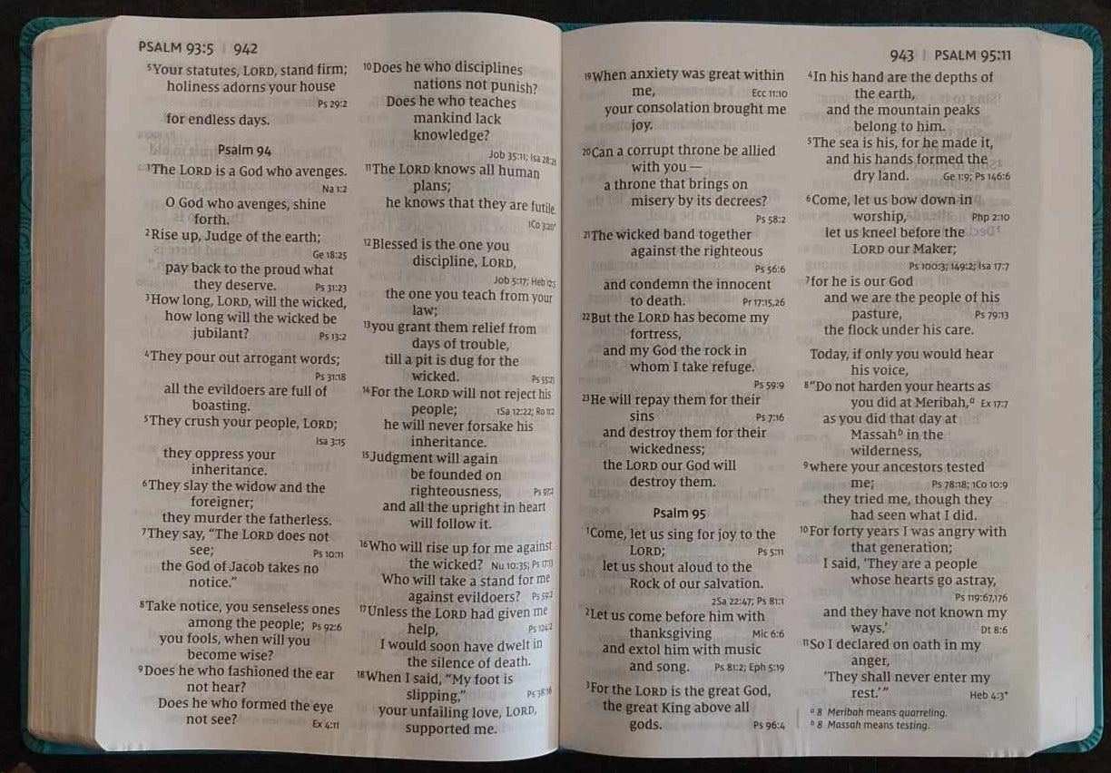 NIV Super Giant Print Reference Bible, Teal image 1