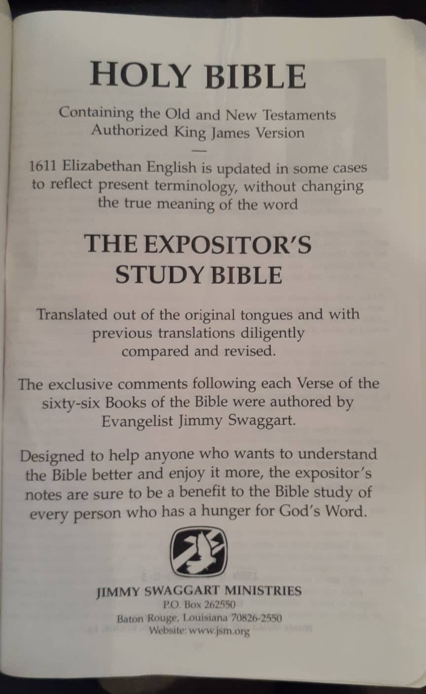 KJV Expositor's Study Bible by Jimmy Swaggart image 1