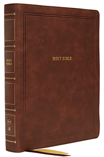 NKJV Reference Bible, Wide Margin, Large Print, Brown Leathersoft