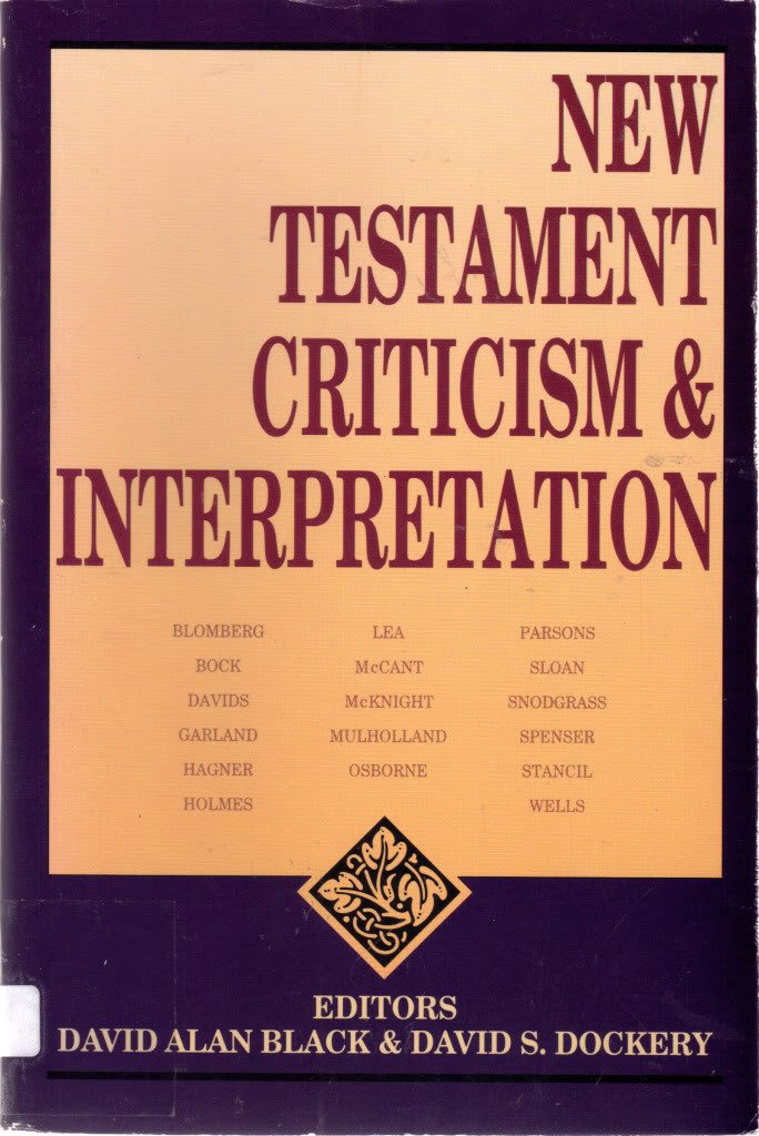Book cover of 'New Testament Criticism & Interpretation' with a purple border and gold text.