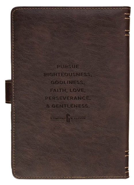 Man of God, Brown Faux Leather Journal with Magnetic Closure