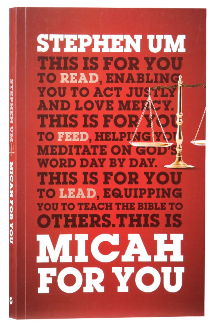 Micah For You (God's Word For You Series) by Stephen Um image 0