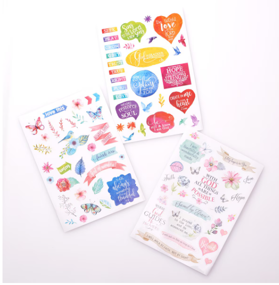 Bible Journaling Stickers: Colourful Sticker Sheets