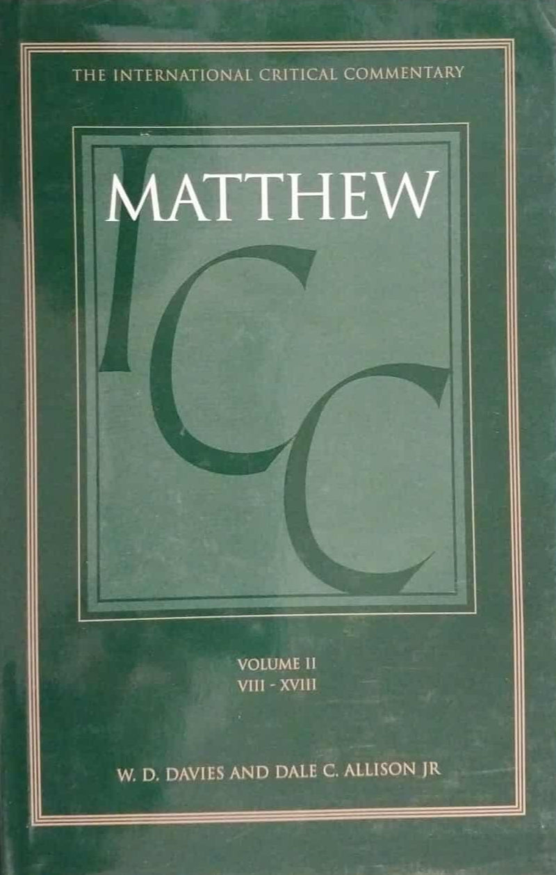 Matthew Vol 2 (International Critical Commentary) by W.D. Davies image 0
