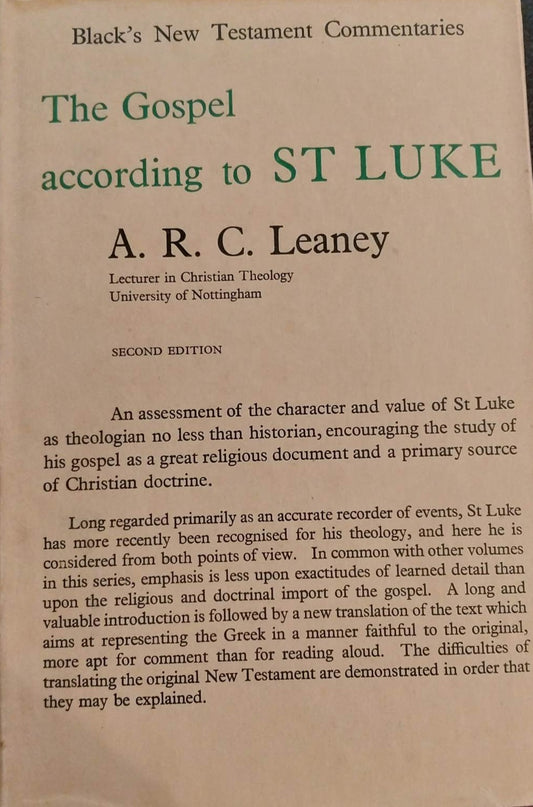The Gospel according to St Luke by A.R.C. Leaney image 0