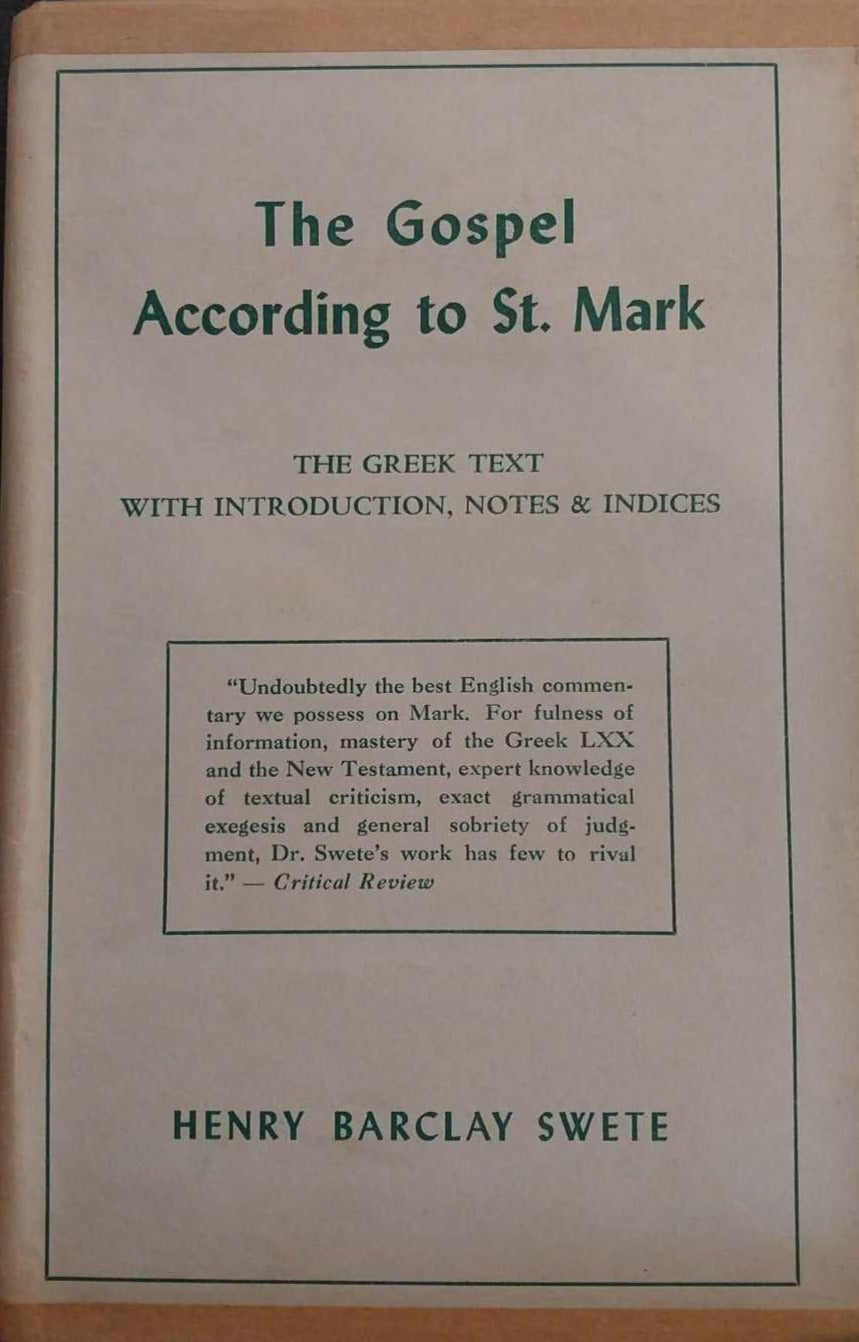 Gospel According to St. Mark by Henry Barclay Swete image 0