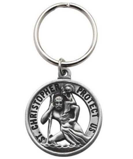 Keyring: Pewter, St Christopher Medal