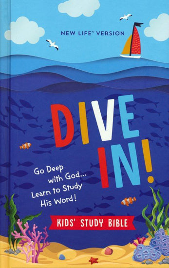 NLV Dive In! Kids' Study Bible--hardcover deep blue sea design