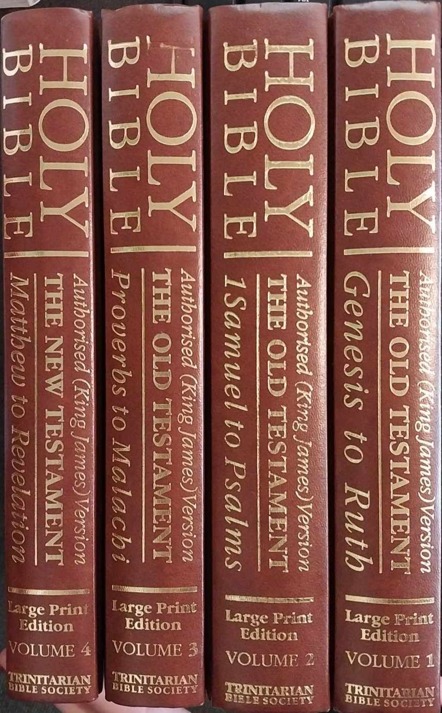 KJV Holy Bible, Giant Print Edition, in 4 Volumes image 0