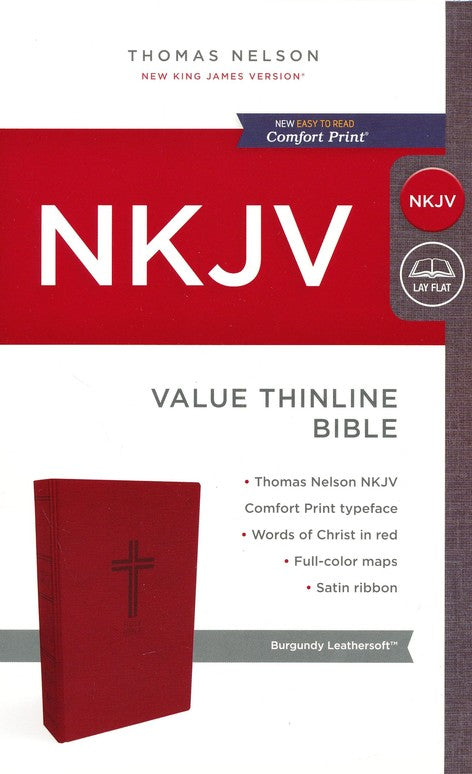 NKJV Value Thinline Bible, Imitation Leather, Burgundy