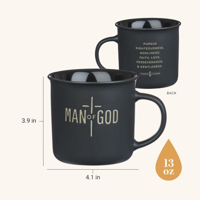 Man of God, Black Ceramic Mug