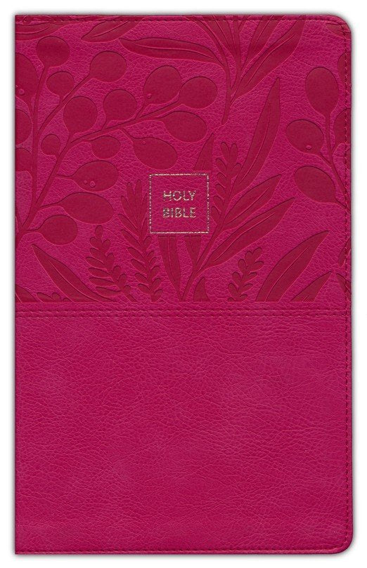 NKJV Personal-Size Large-Print Reference Bible, Comfort Print, soft leather-look, pink