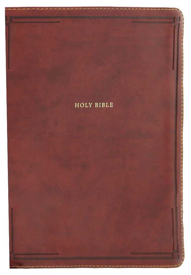 NKJV Large-Print Thinline Reference Bible, Comfort Print--soft leather-look, brown