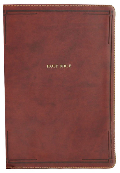 NKJV Large-Print Thinline Reference Bible, Comfort Print--soft leather-look, brown
