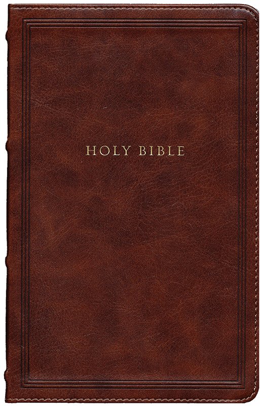 NKJV Personal-Size Reference Bible, Sovereign Collection--soft leather-look, brown