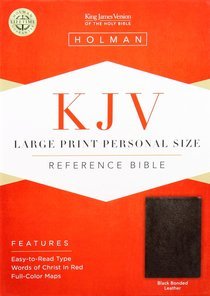 KJV Large Print Personal Size Reference Bible, Black Bonded Leather image 0
