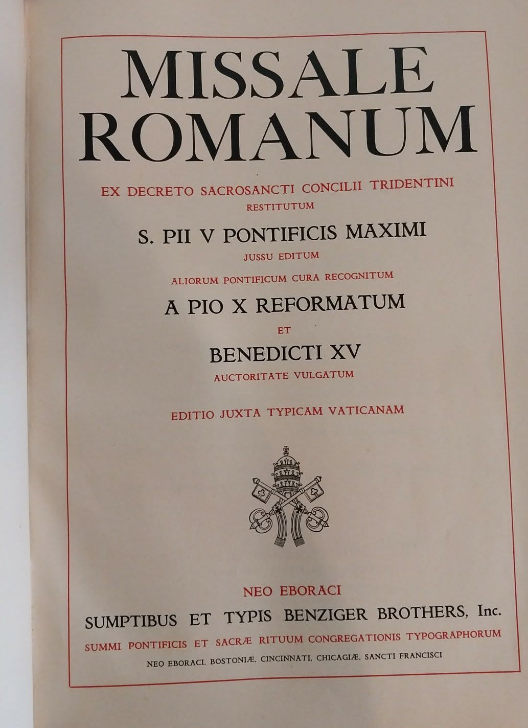 Missale Romanum, 1942