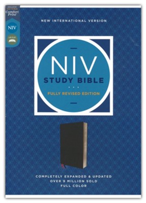 NIV Study Bible, Fully Revised Edition--bonded leather, black (red letter)