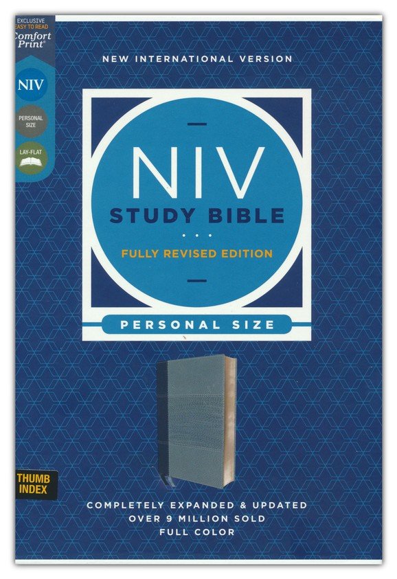 NIV Personal-Size Study Bible, Fully Revised Edition, Comfort Print, soft leather-look, navy/blue