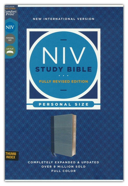 NIV Personal-Size Study Bible, Fully Revised Edition, Comfort Print, soft leather-look, navy/blue