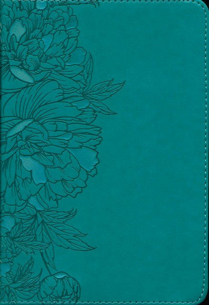 NLT Compact Giant Print Bible, Filament Enabled Edition (Red Letter, LeatherLike, Peony Rich Teal)