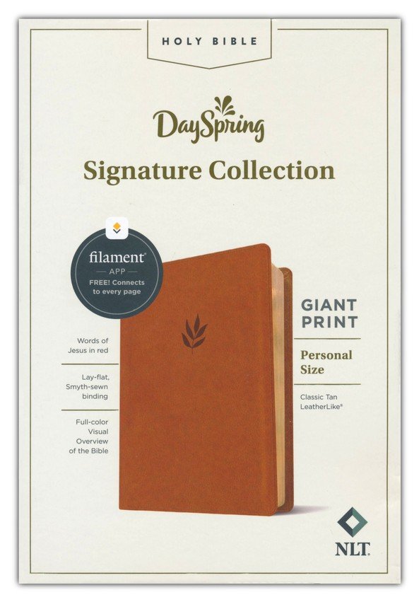 NLT Personal Size Giant Print Bible, Filament Enabled Edition (Red Letter, LeatherLike, Classic Tan)