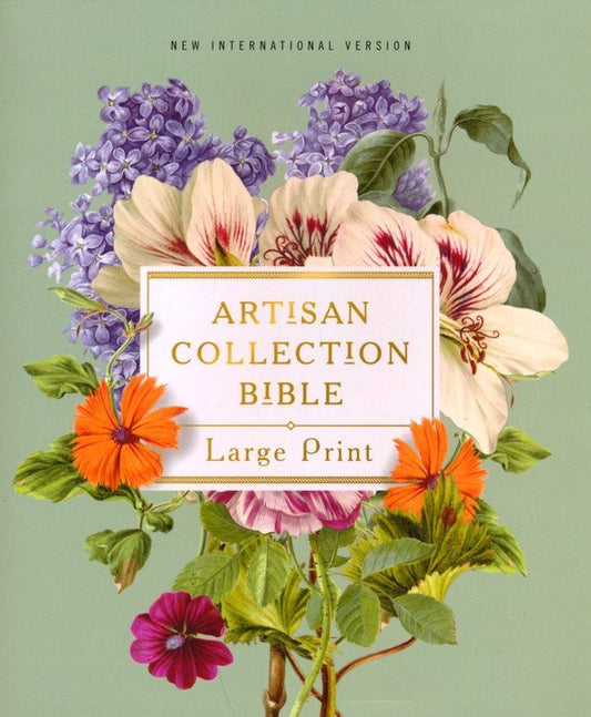 NIV Artisan Collection Bible, Large Print--soft leather-look, sage floral