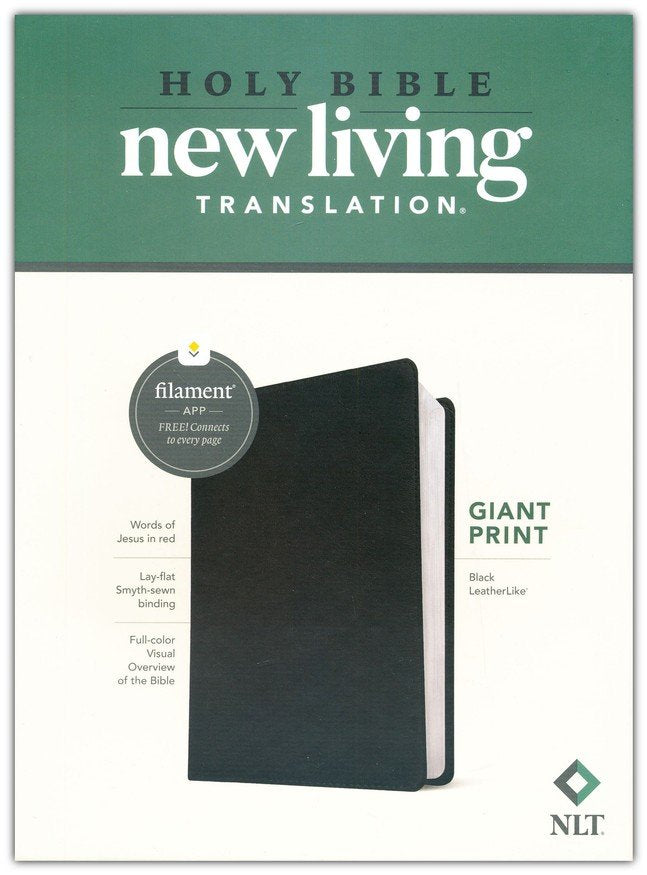 NLT Giant Print Bible, Filament-Enabled Edition, LeatherLike, Black, Red Letter