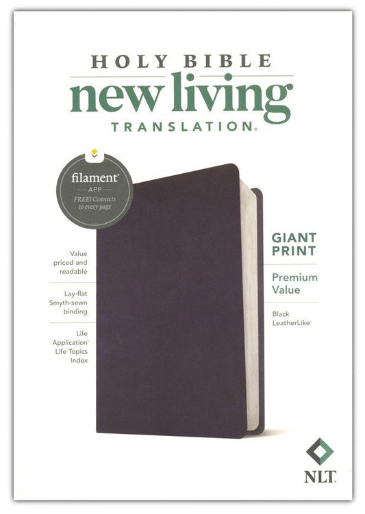 NLT Premium Value Bible, Giant Print, Filament-Enabled, Black LeatherLike