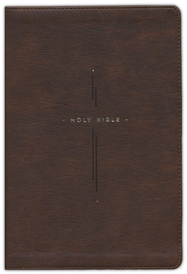 NLT Large Print Thinline Center-Column Reference Bible, Filament Enabled, soft leather-look, brown