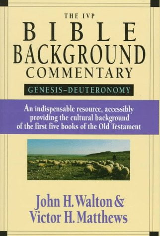Book cover of 'The IVP Bible Background Commentary' with a pastoral scene and text.