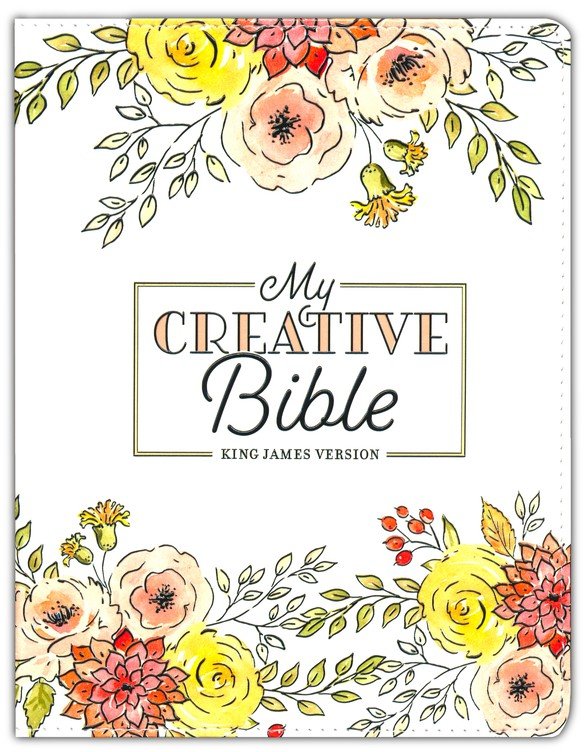 KJV My Creative Bible, soft leather-look, white floral