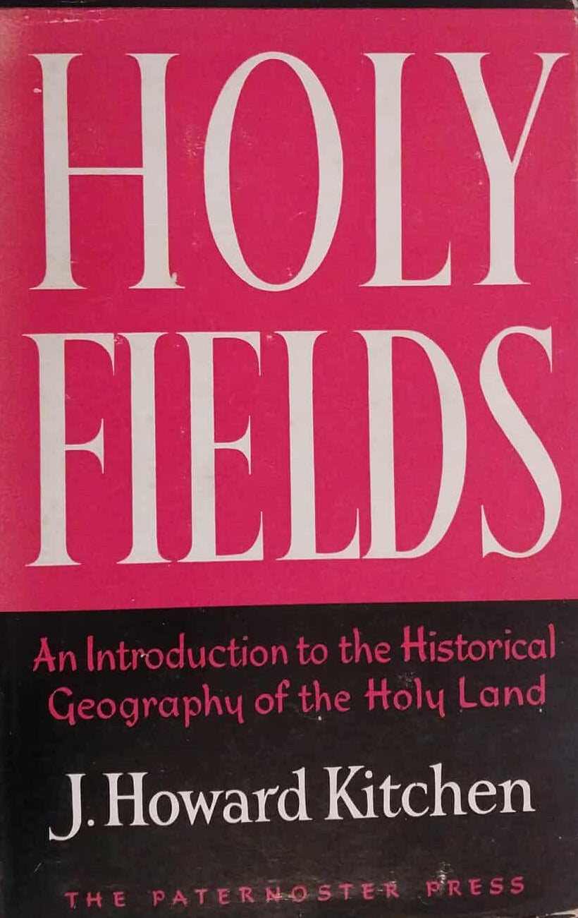 Book cover of 'Holy Fields' by J. Howard Kitchen with a red background and white text.