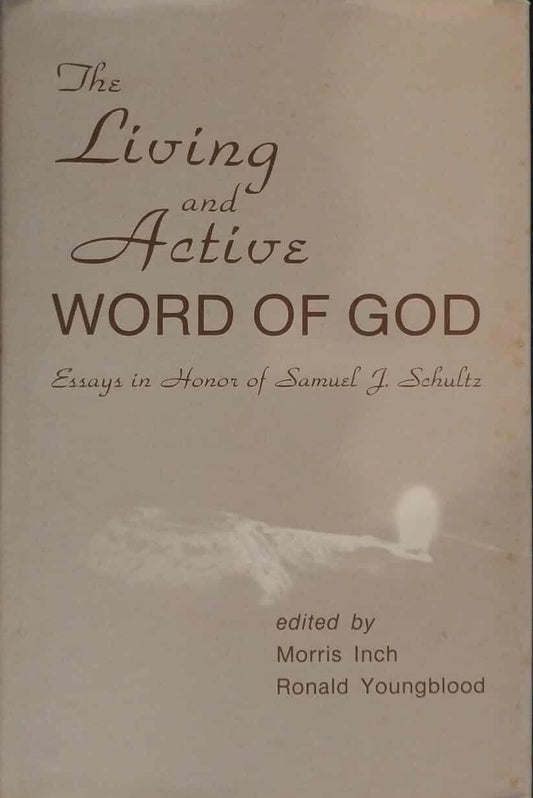 Book titled 'The Living and Active Word of God' on a dark background
