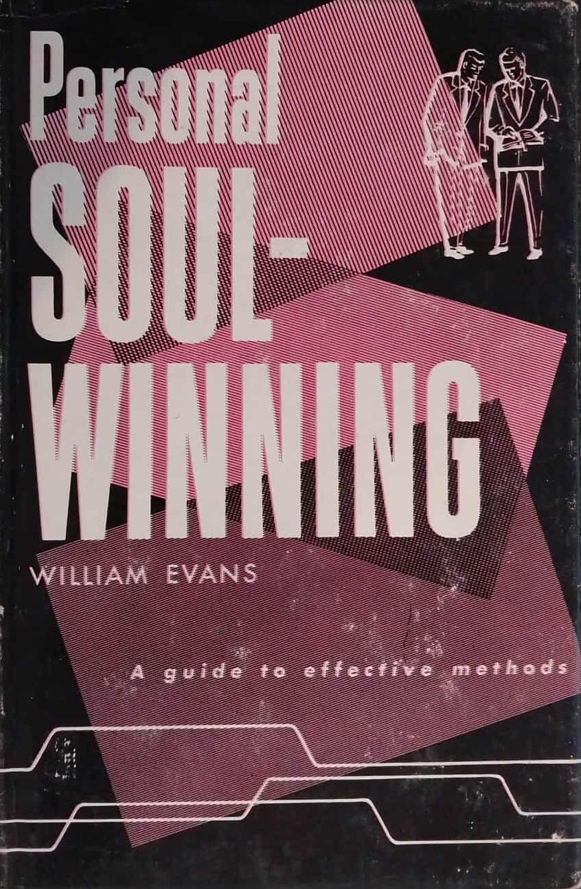 Book cover of 'Personal Soul-Winning' by William Evans with a black and pink design.