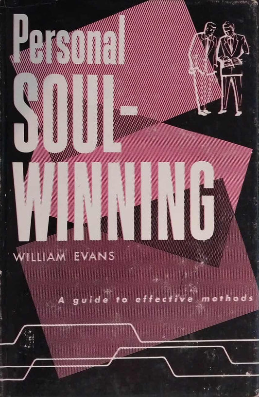 Book cover of 'Personal Soul-Winning' by William Evans with a black and pink design.