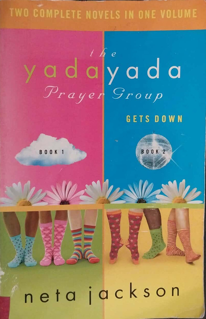 Book cover of 'Yada Yada Prayer Group Gets Down' by Neta Jackson with colorful design and text.