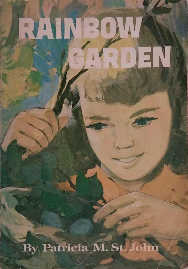 Book cover of 'Rainbow Garden' by Patricia M. St. John with a child holding leaves.