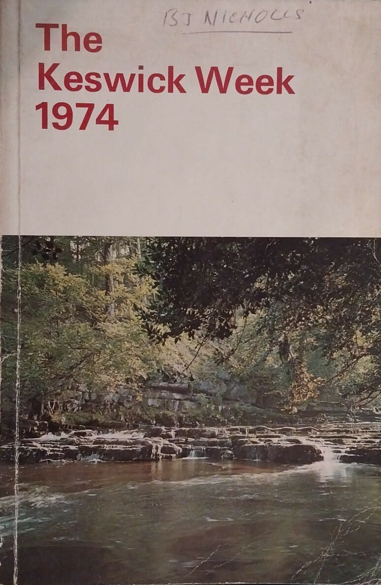 Book cover of 'The Keswick Week 1974' with a scenic illustration on a dark background