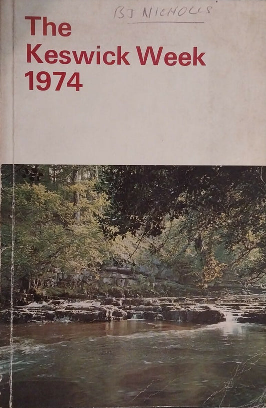 Book cover of 'The Keswick Week 1974' with a scenic illustration on a dark background