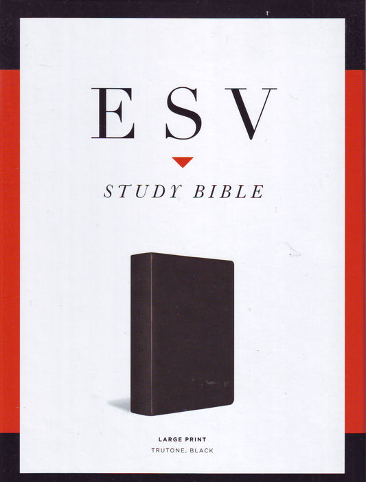 ESV Large-Print Study Bible, soft leather-look, black