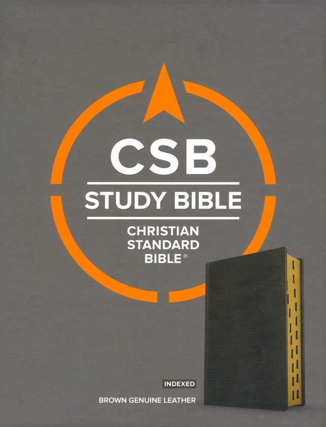 CSB Study Bible, Dark Brown, Genuine Leather, Thumb-Indexed