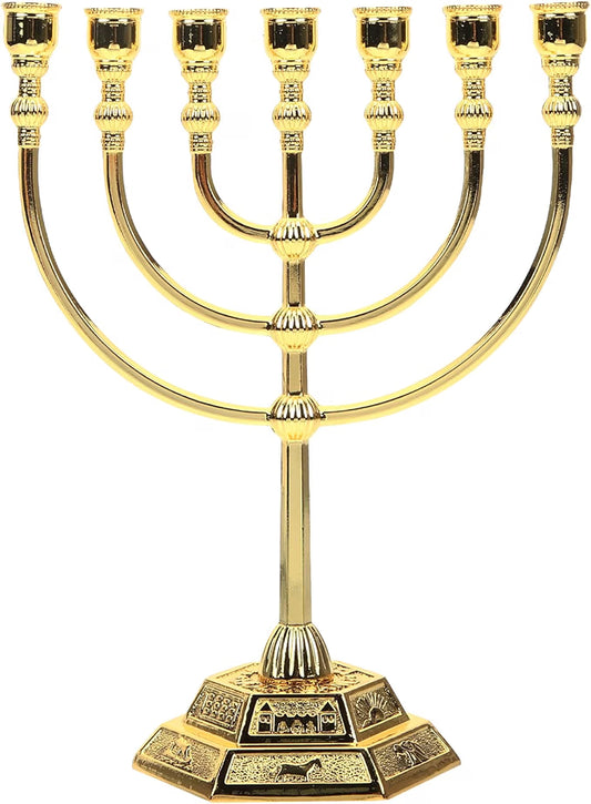 Menorah Candle Holder  golden look