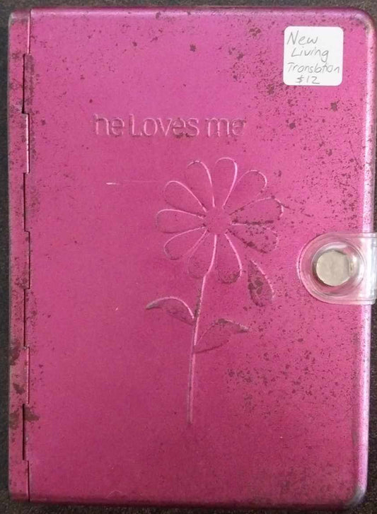 NLT Holy Bible, Metal Edition, Pink Flower image 0