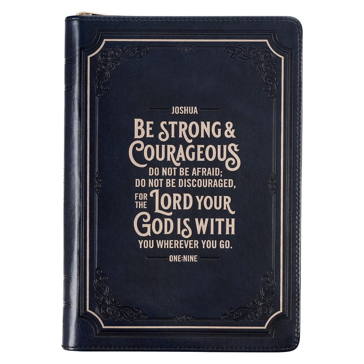 Be Strong and Courageous, Faux Leather Journal (Joshua 1:9)