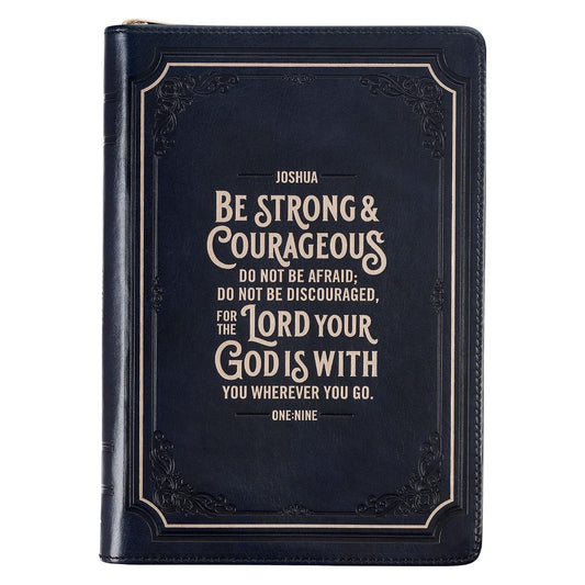Be Strong and Courageous, Faux Leather Journal (Joshua 1:9)