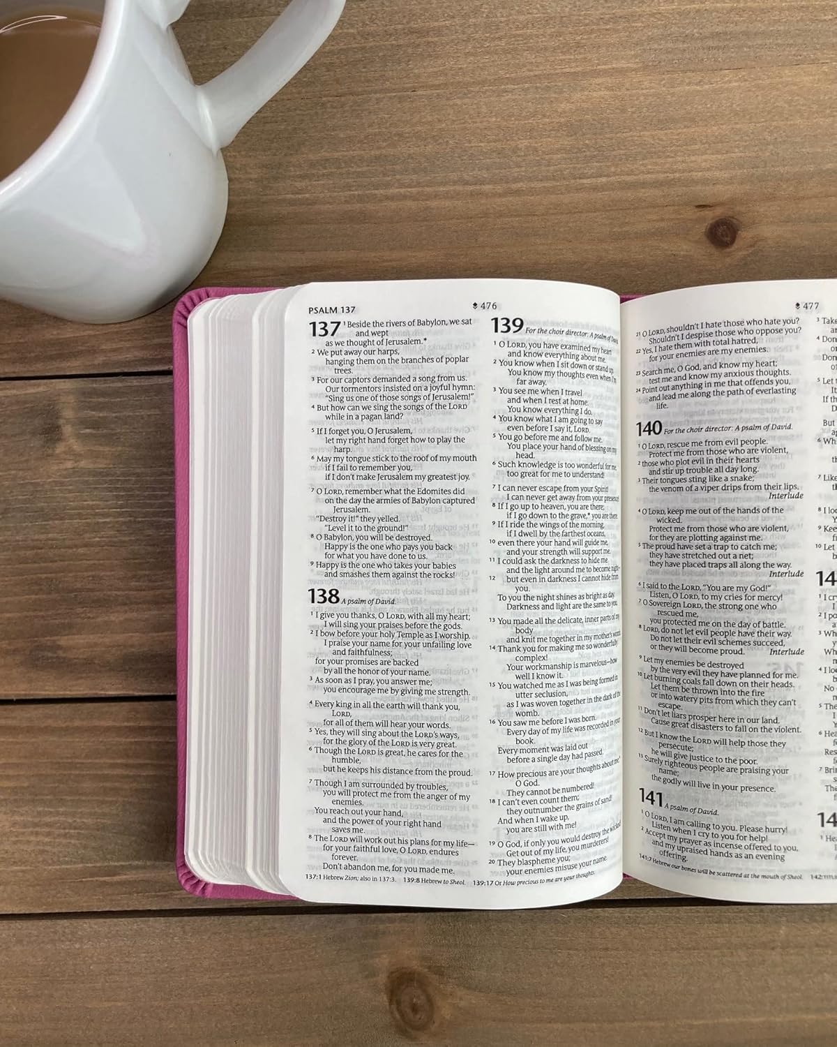 NLT Premium Value Compact Bible, Pink Rose LeatherLike, Filament-Enabled